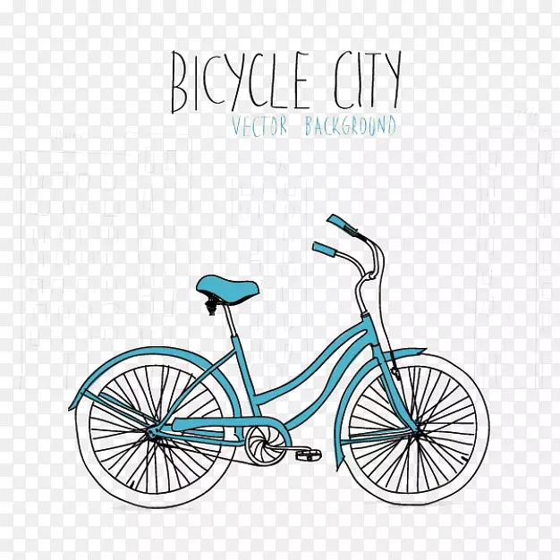 自行车图-蓝色自行车