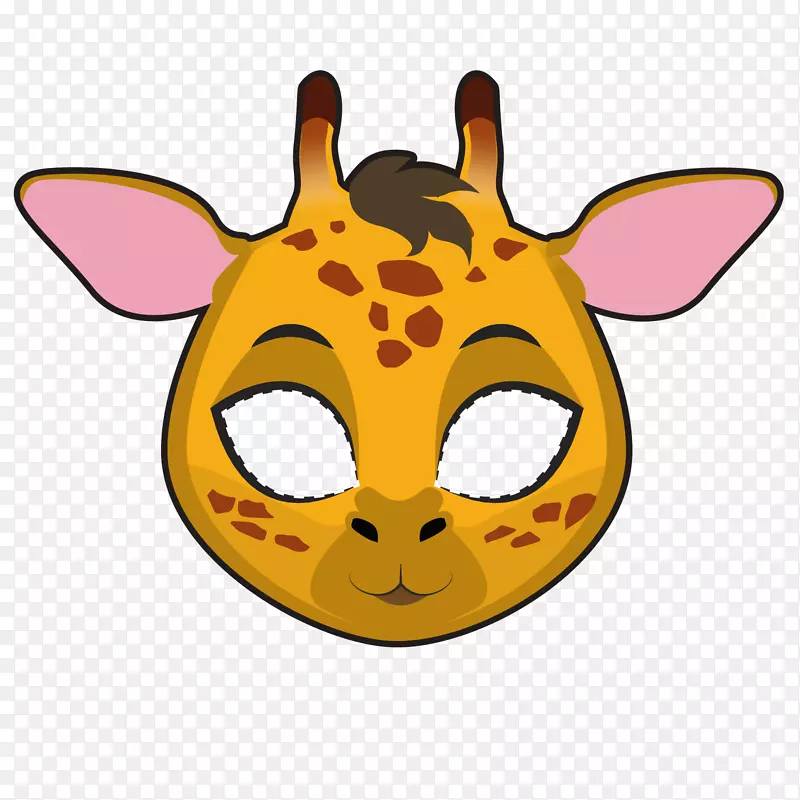 北长颈鹿画图例-梅花鹿面具