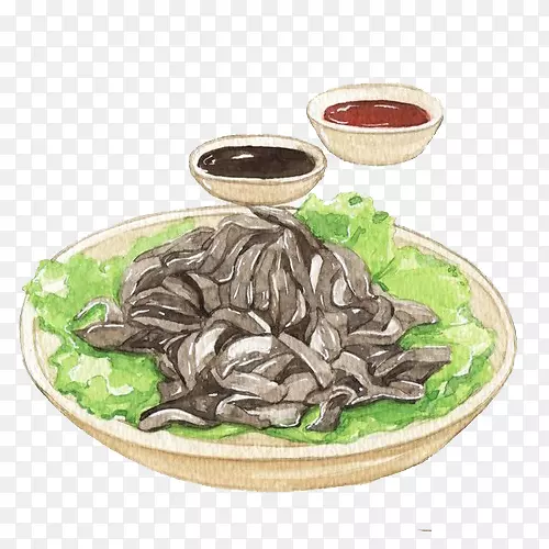 北京水彩画食品插图-油炸芥末面粉手绘材料图片