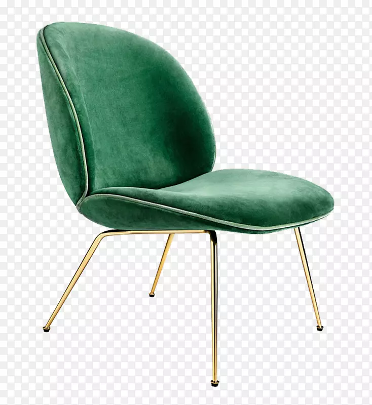 Eames躺椅，长椅家具.绿色座椅