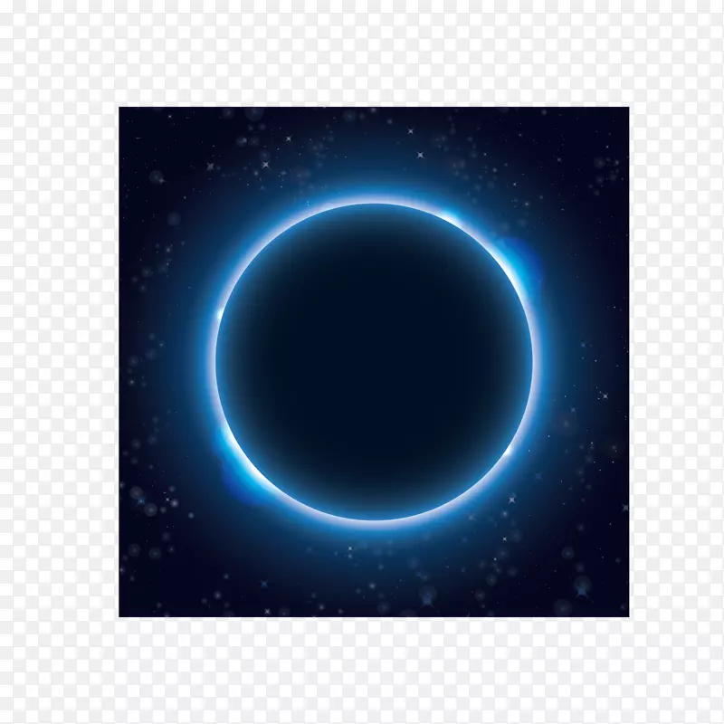 行星大气天空壁纸-蓝色黑环