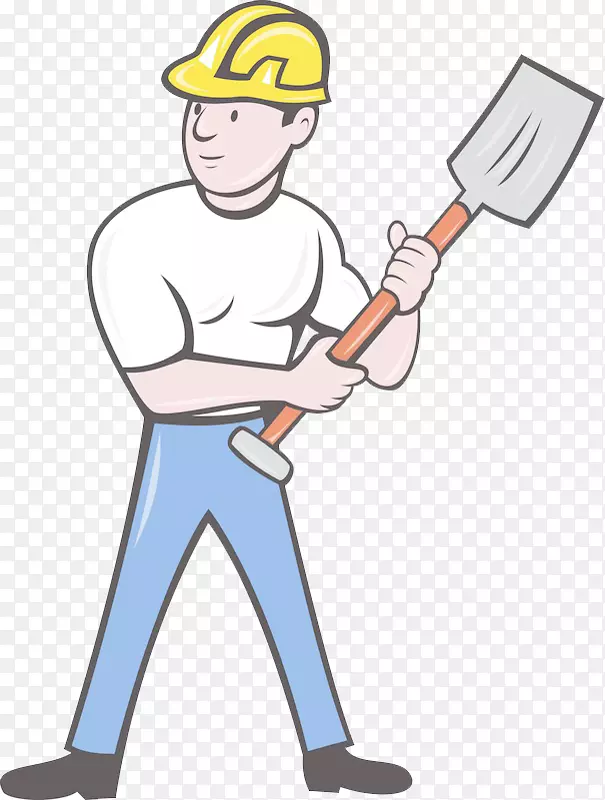 建筑工人-免费剪贴画-拿铲子的人