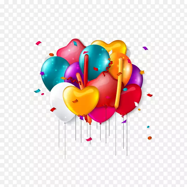 贺卡气球生日剪贴画彩色气球