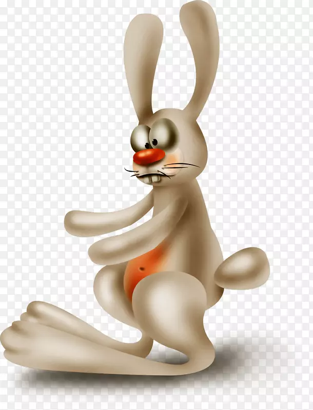 欧洲兔子复活节兔子-棕色可爱的兔子
