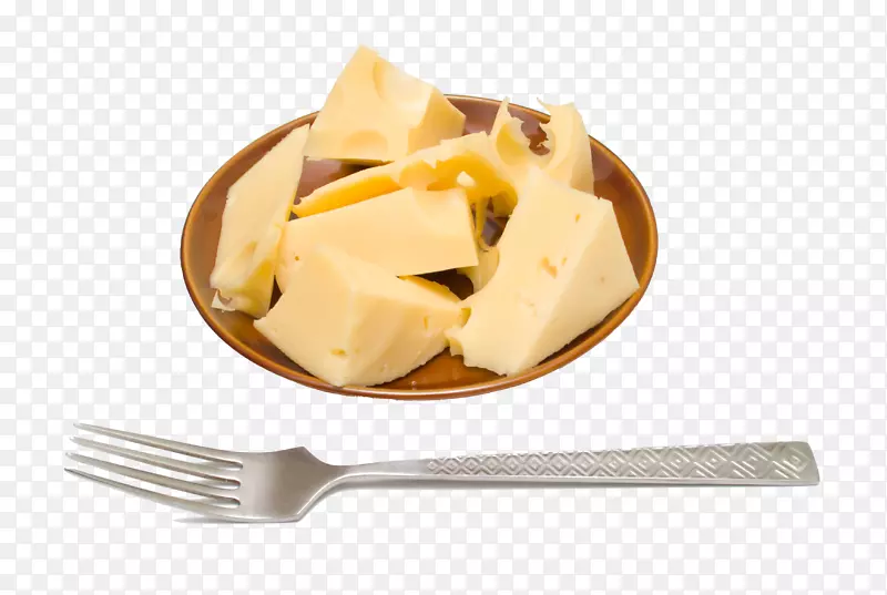 牛奶奶酪蛋糕黄油甜点奶酪和叉子
