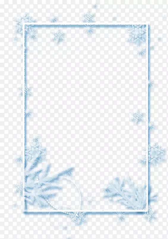 雪花剪贴画-蓝色新雪边界纹理