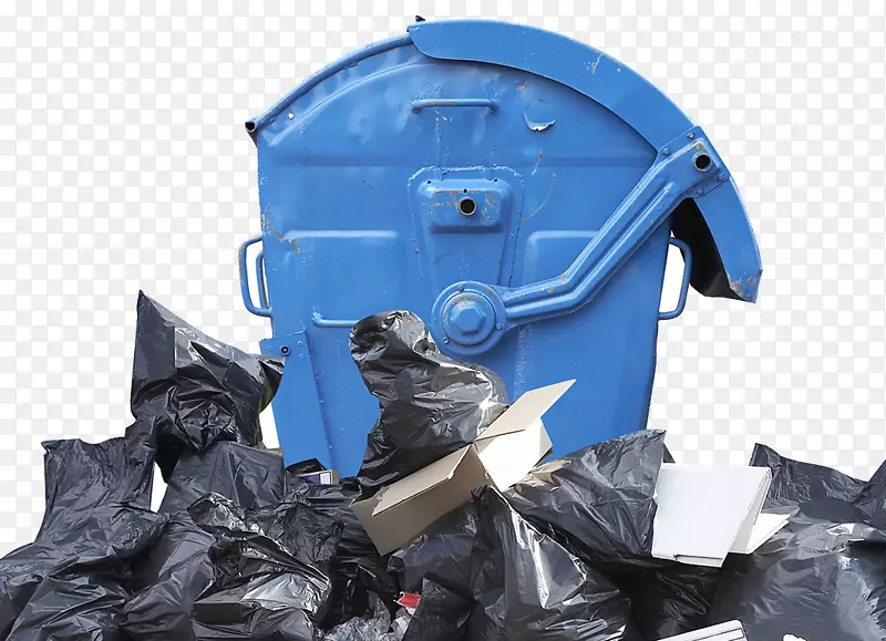 塑料袋废物容器垃圾收集.蓝色垃圾桶