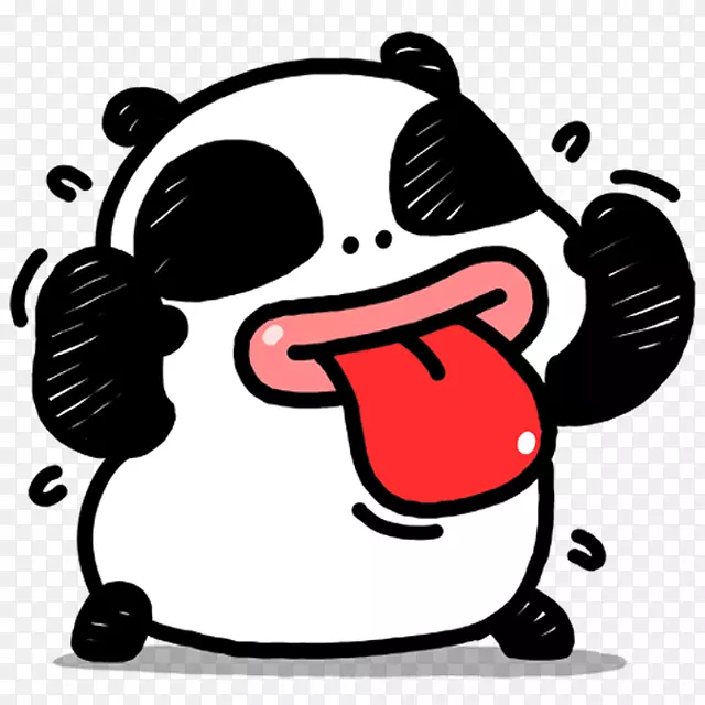 大熊猫可爱剪贴画-可爱的熊舌