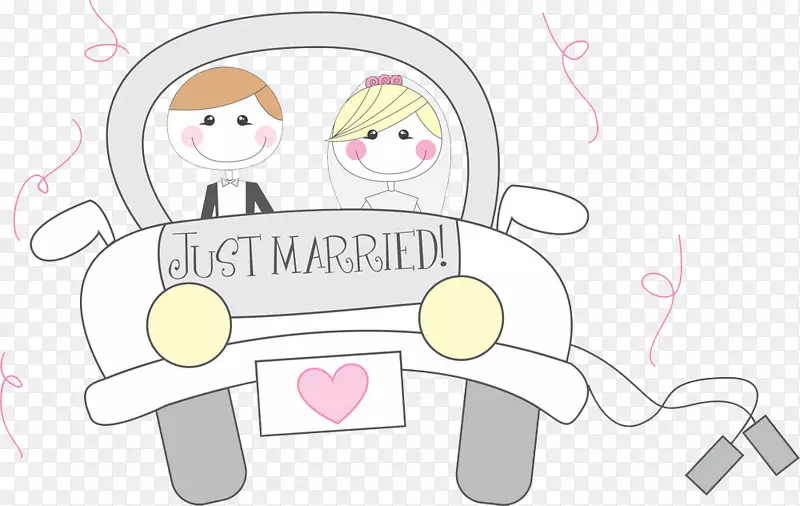 卡通皇室-免费婚姻剪贴画-新娘豪华轿车