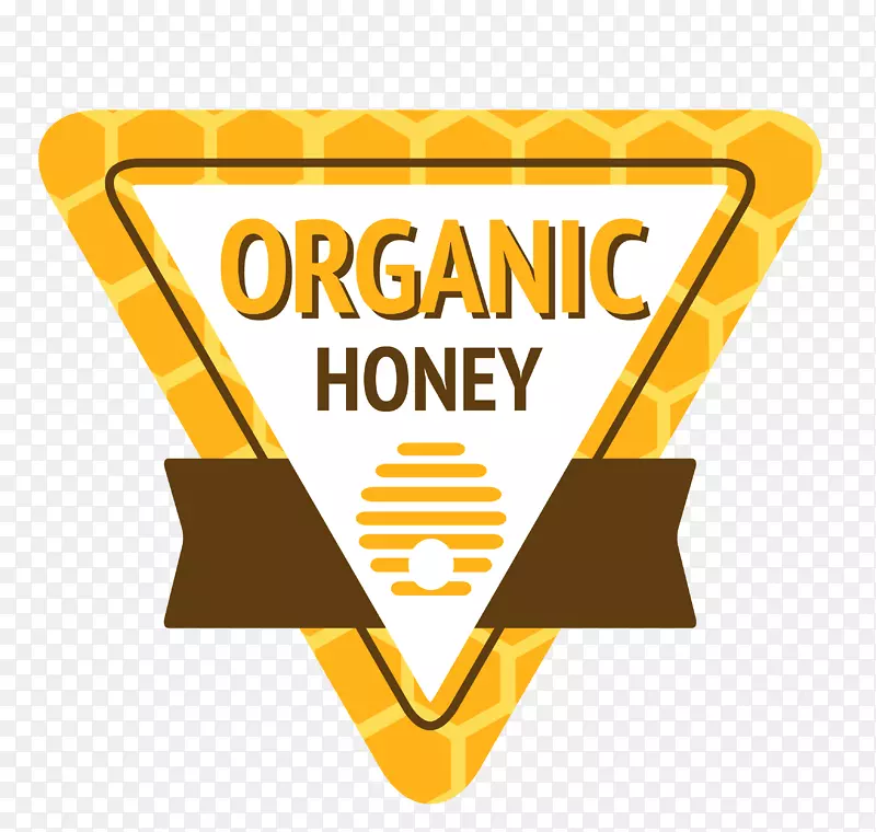 蜜蜂标签标志-三角形蜂蜜标签