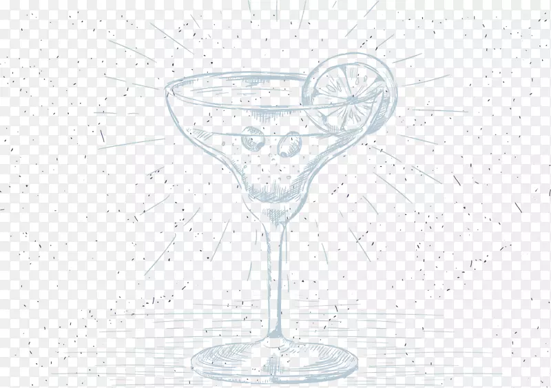 马提尼酒，玻璃杯，手绘蓝莓奶茶