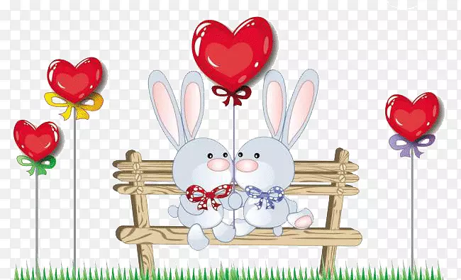 情人节卡通-爱兔子