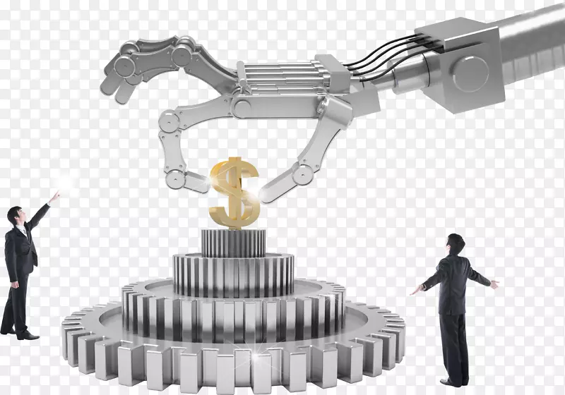 机器人手臂商人机器人和商人