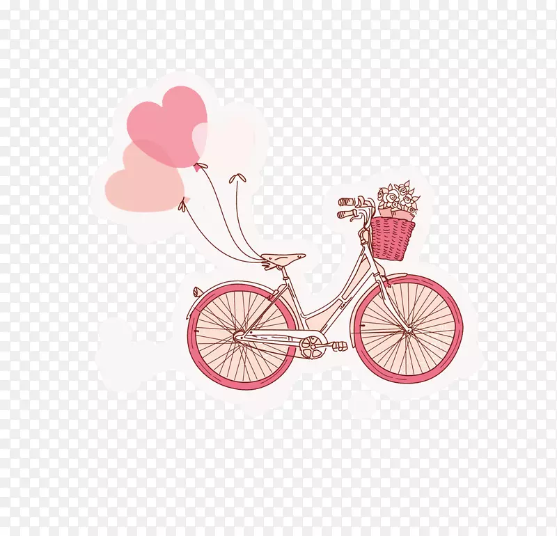 自行车图-粉红色自行车