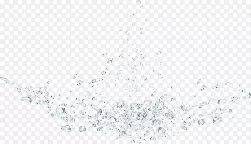 白色黑色图案-飞溅的水晶般清澈的水滴。