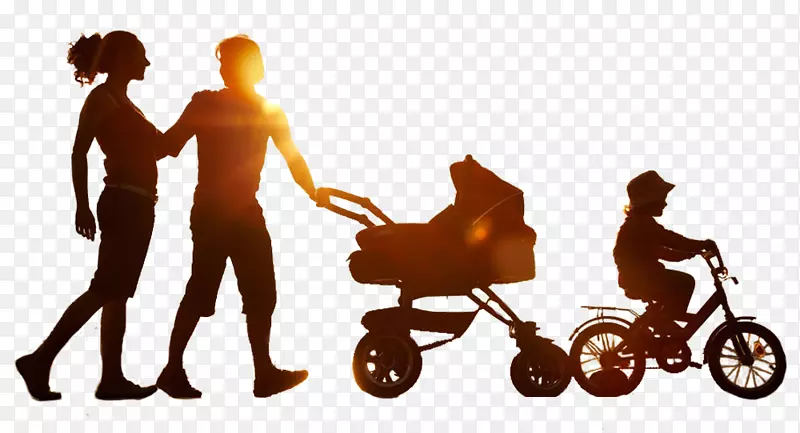 家庭法律、儿童、父母、婴儿运输-阳光家庭旅行剪影