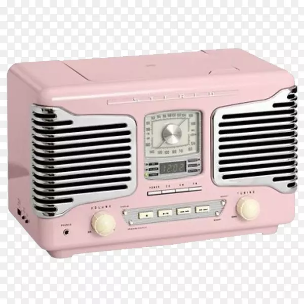 古董收音机老式粉色收音机-粉红色收音机