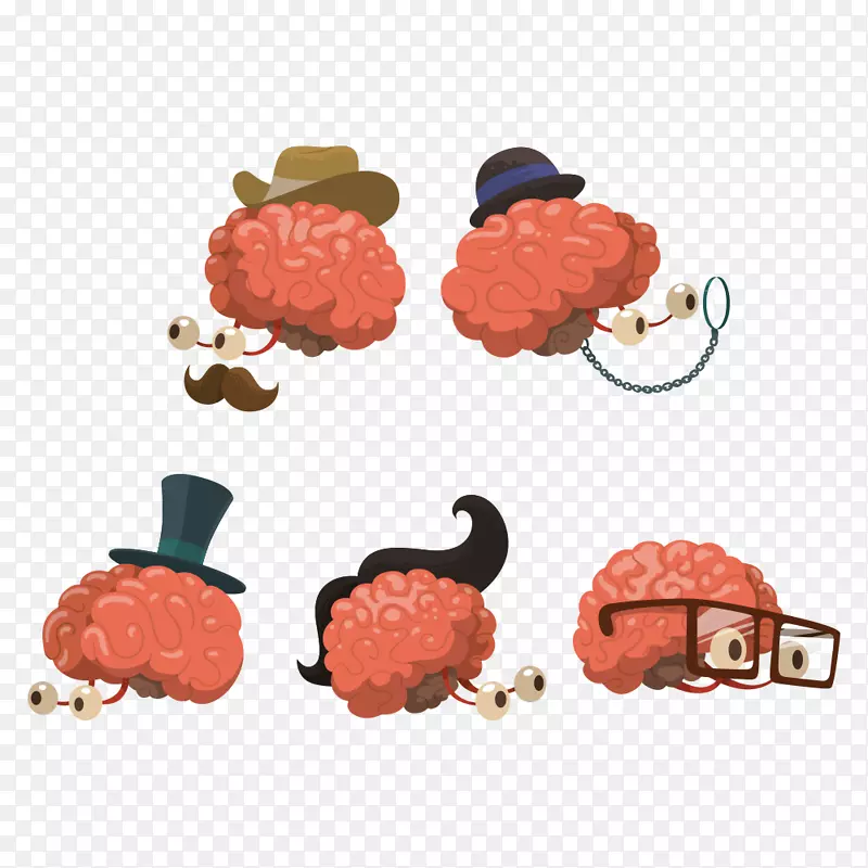 脑动画版税-免费-创意花卉载体脑