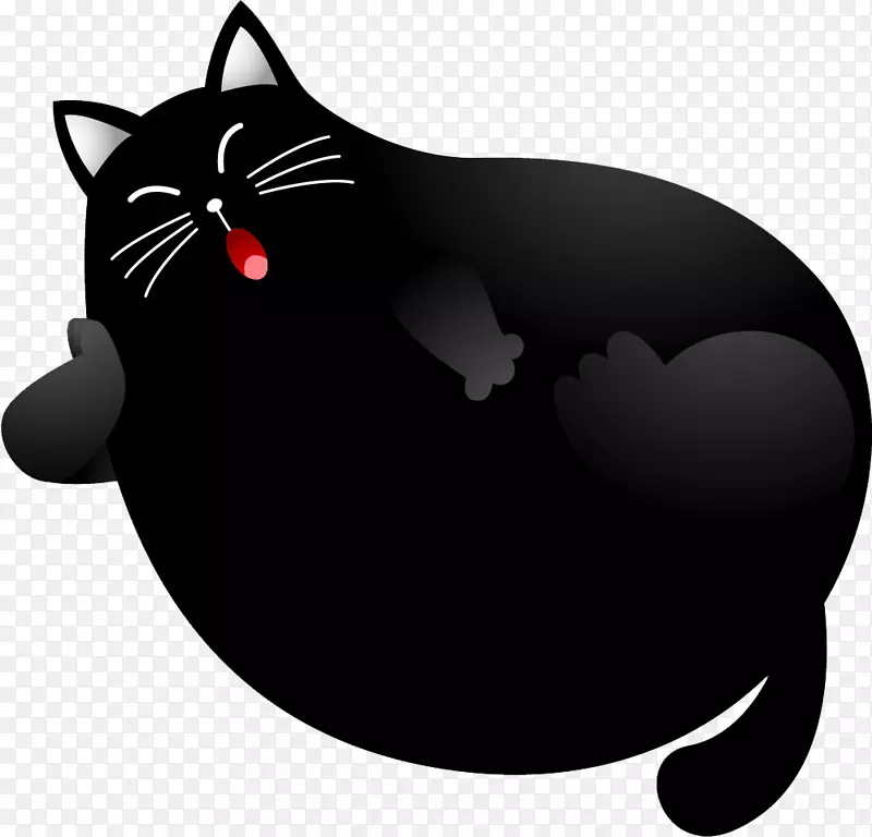 黑猫卡通剪辑艺术-大黑球猫鼻子