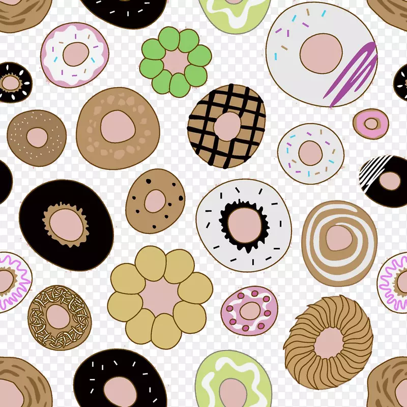 甜甜圈饼干卡通剪辑艺术-可爱的卡通甜甜圈