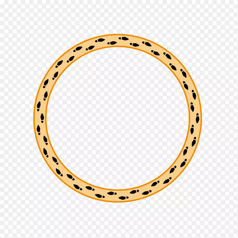 圆环橙色-橙色脚印装饰戒指