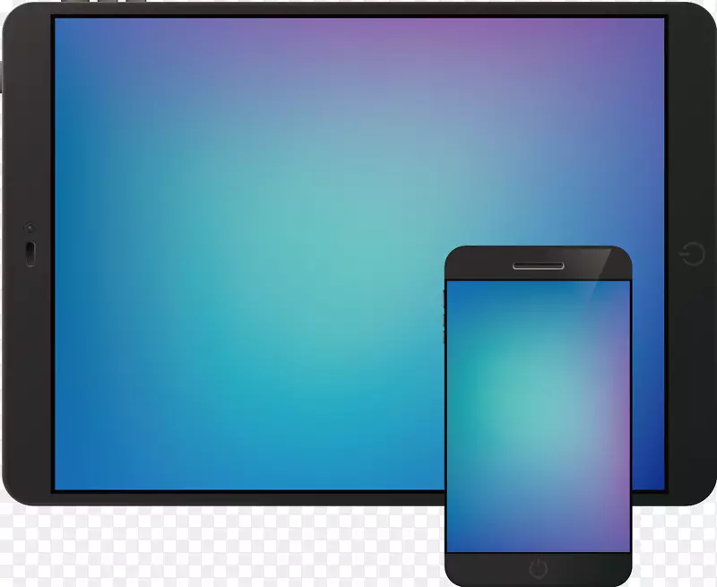 智能手机ipad手机图形平板电脑彩绘黑色平板电脑和手机