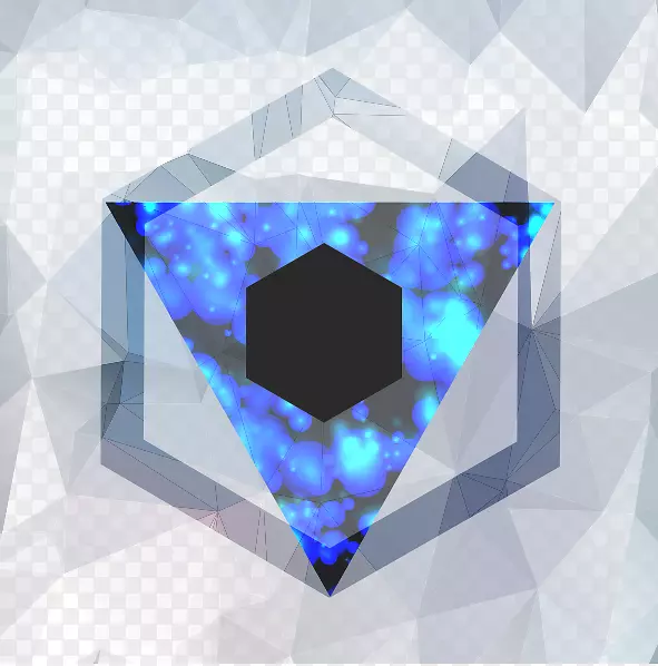 几何三角形晶体线蓝三角金刚石