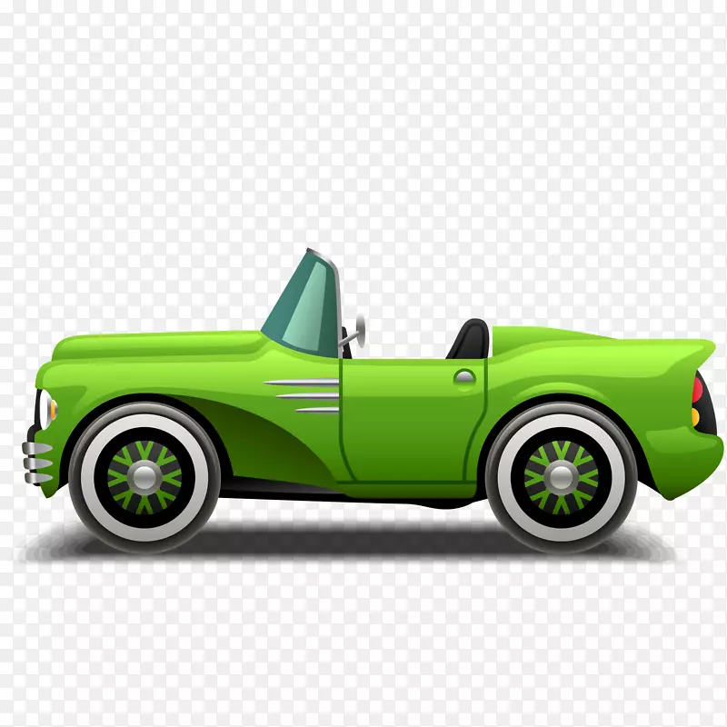 苏达汽车博物馆跑车-卡通绿色汽车