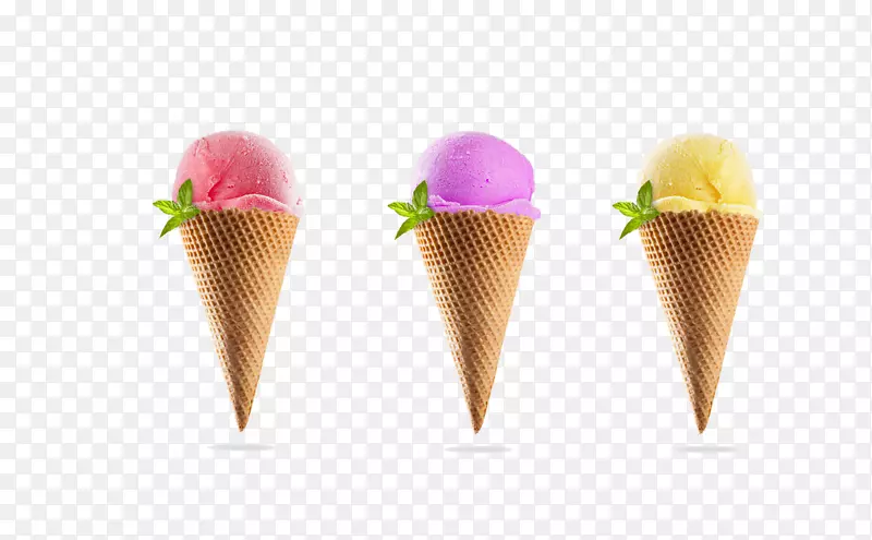 冰淇淋锥冰咖啡-美味的圆锥形