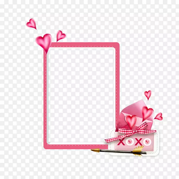 粉红色心-粉红色框架