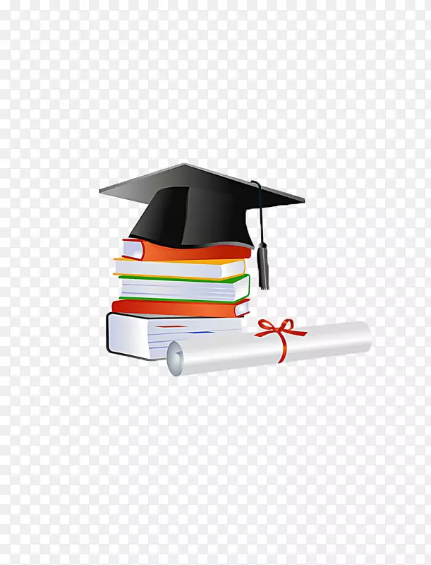 毕业典礼文凭学士学位广场学帽-学士学位帽及课本