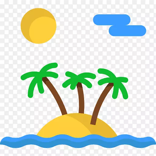 普吉岛海滩景观图标-岛上的椰子树