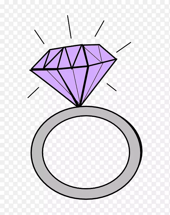 订婚戒指钻石夹艺术卡通钻石戒指紫色