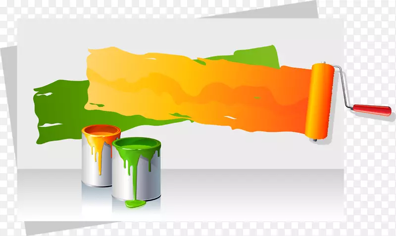 彩色油漆滚筒涂料桶