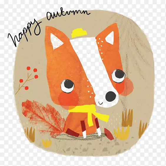 插画卡通画插图-可爱的狐狸