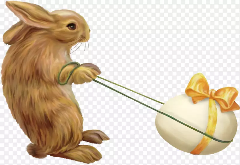 复活节兔子剪贴画-拉兔子蛋