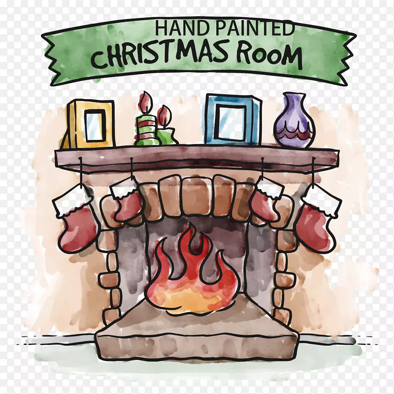 房间圣诞节-圣诞炉子
