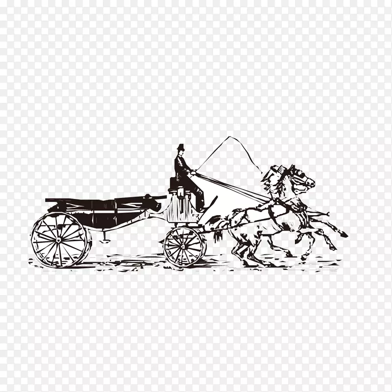 黑白下载-马车艺术品