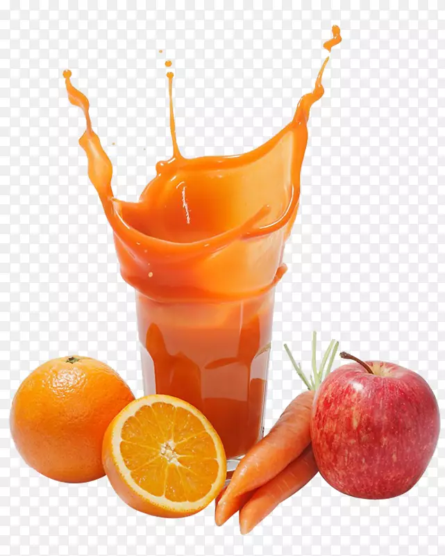 橙汁红萝卜果汁混合果汁
