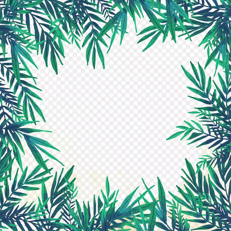 泰国Pongal Diwali图案-绿叶边界