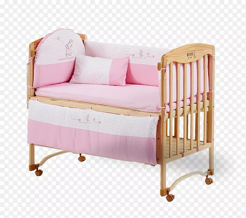 婴儿床婴儿-木制安全婴儿床