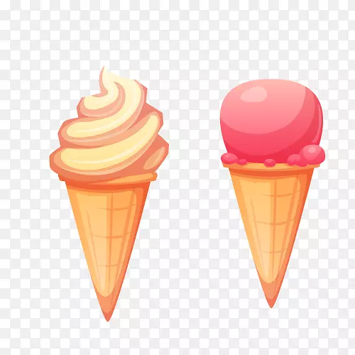 冰淇淋圆锥甜点.锥