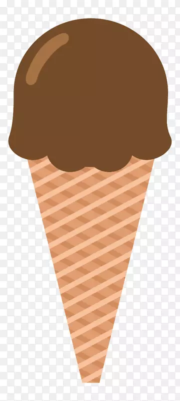巧克力冰淇淋锥形图标-巧克力覆盖锥