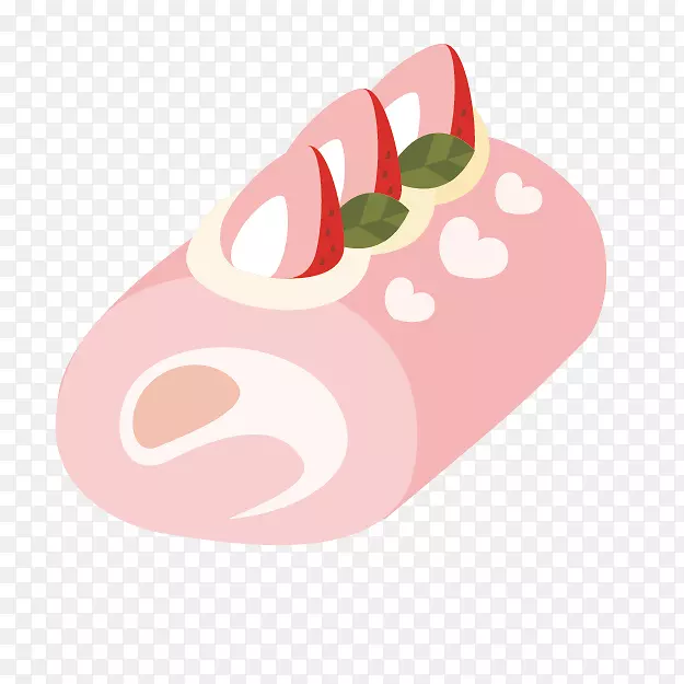 瑞士卷草莓奶油蛋糕夹艺术-草莓蛋糕卷