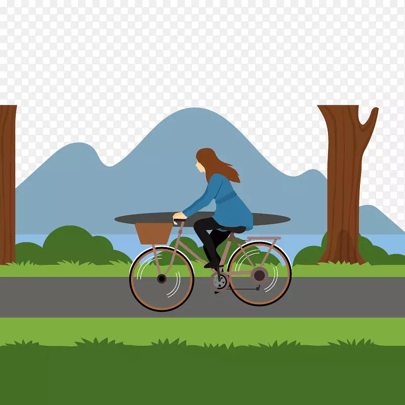 混合自行车bmx自行车插图.绿色旅行