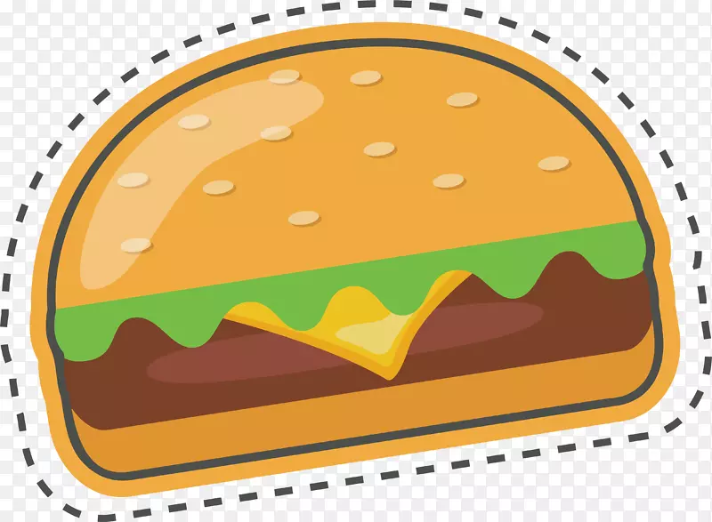 汉堡包牛排汉堡食品贴纸-创意汉堡设计
