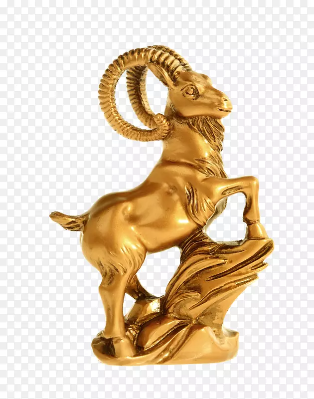 金雕雕像-金山羊雕刻装饰