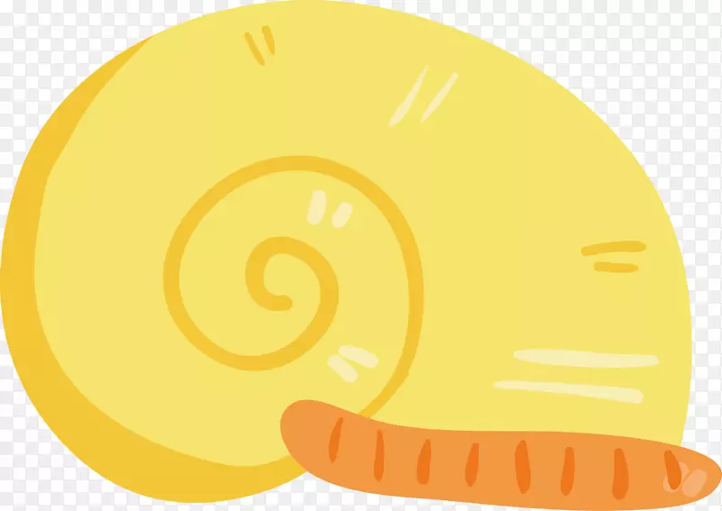 剪贴画-可爱的黄色海螺
