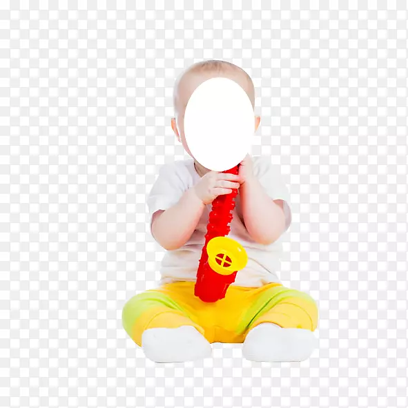 儿童发育-婴儿可爱-婴儿玩萨克斯管