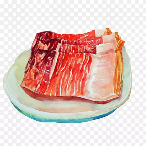 金华火腿肉-培根手绘材料图片